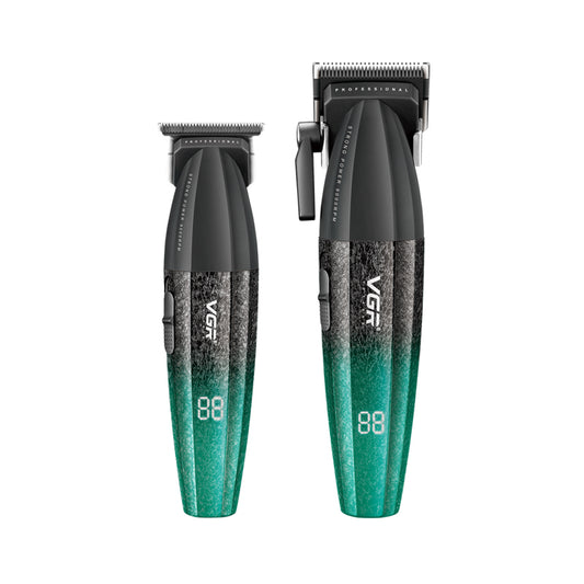 Kit de Máquinas VGR V-640 Pro Clipper e Trimmer - Bivolt - Verde
