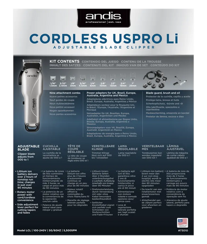 Máquina de Cortar Cabelo Andis Cordless USPro